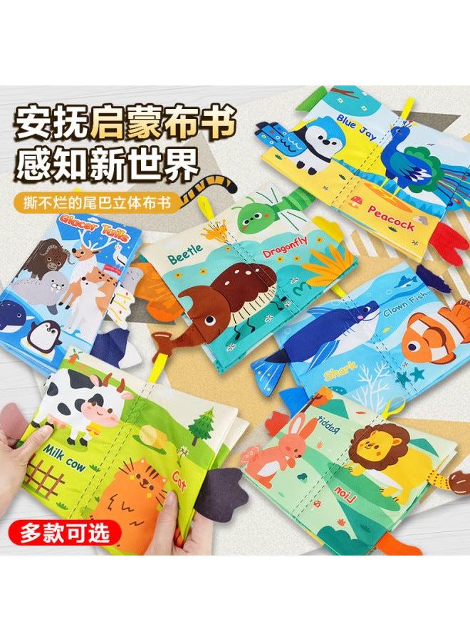 Children's Tail Cloth Book Educational Toy Book Tearable Baby Cloth Book Ringing Paper Enlightenment Book Early Education Toys - Image 2